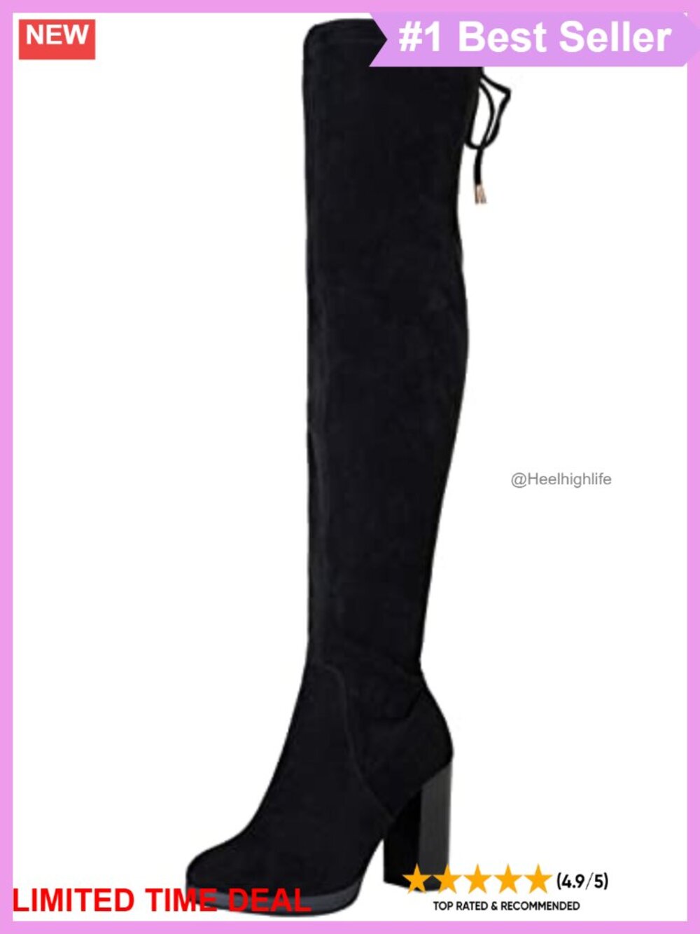 Thigh High Faux Suede Chunky Platform Over The Knee Boots